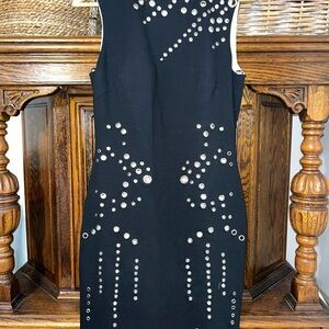 Jovani Black sheath Dress size 8 grommets